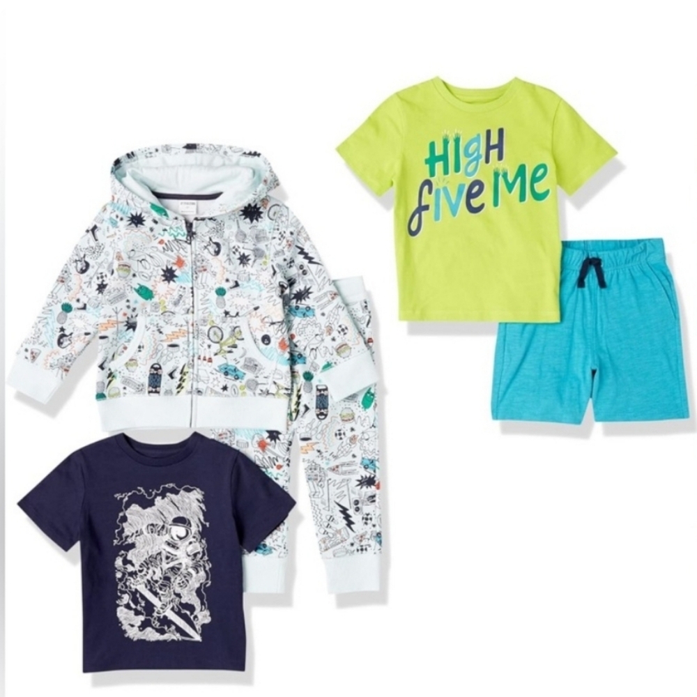 Boys and Toddlers' Sweatsuit, T-Shirts, Shorts Mix-and-Match Outfit/Gift Sz 2T